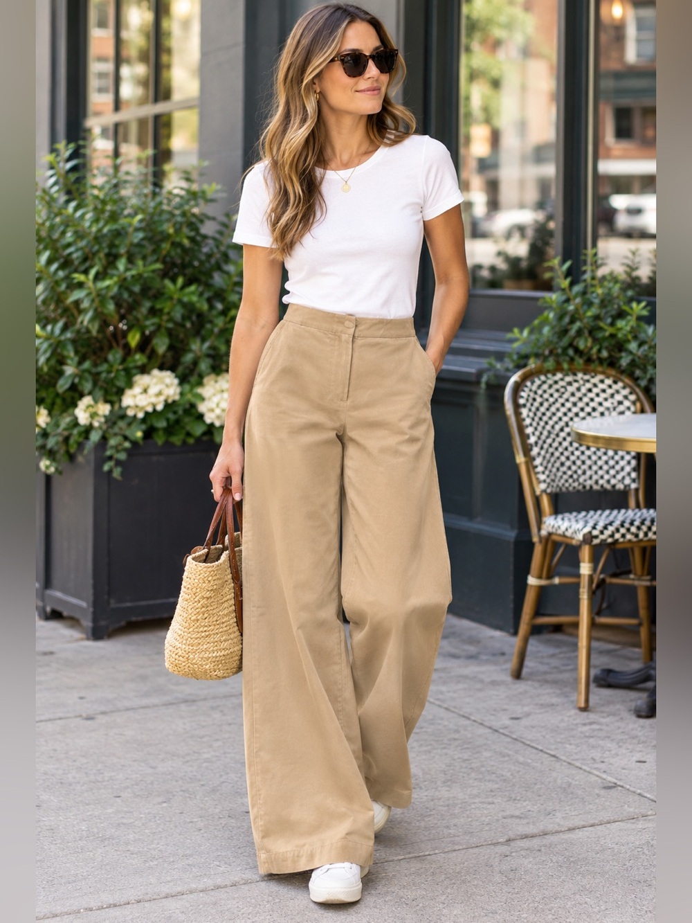 Tuckernuck Mill Khaki Pants wide leg soft drape Size  6 NWT Beige